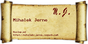 Mihalek Jerne névjegykártya
